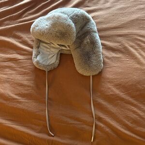 GIGI PIP Gray Faux Fur Trapper Hat